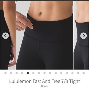 Lululemon Fast and Free 7/8 tight - Black - size 2